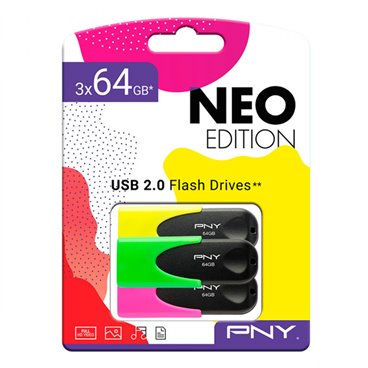 USB-minne PNY Svart Multicolour 64 GB