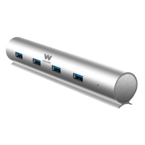USB-HUB Woxter PE26-142 Vit Silvrig Aluminium (1 antal)
