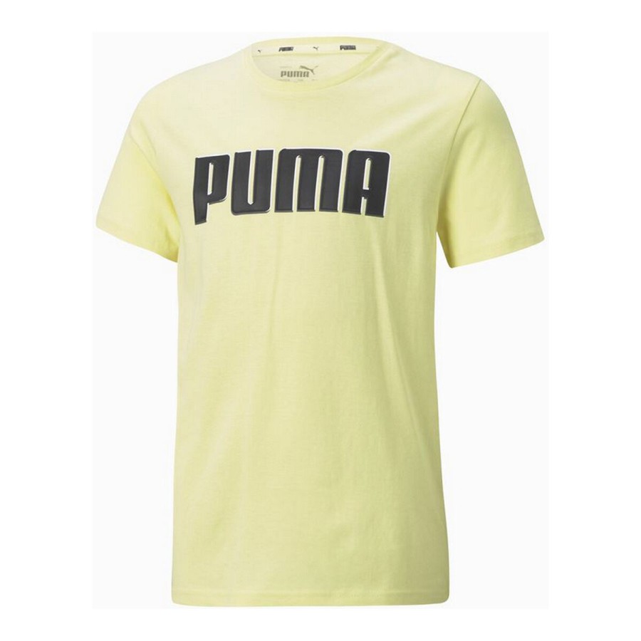 Barn T-shirt med kortärm Puma  Alpha Graphic Gul