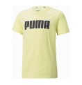 Puma 黄色阿尔法图案儿童短袖T恤