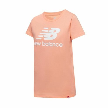 T-shirt med kortärm Dam New Balance Essentials Stacked Rosa