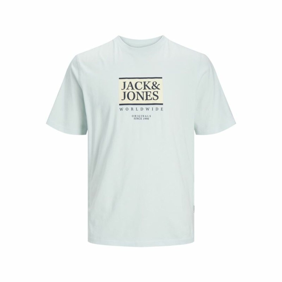 T-shirt med kortärm Herr Jack & Jones Lafayette Box Ljusblå