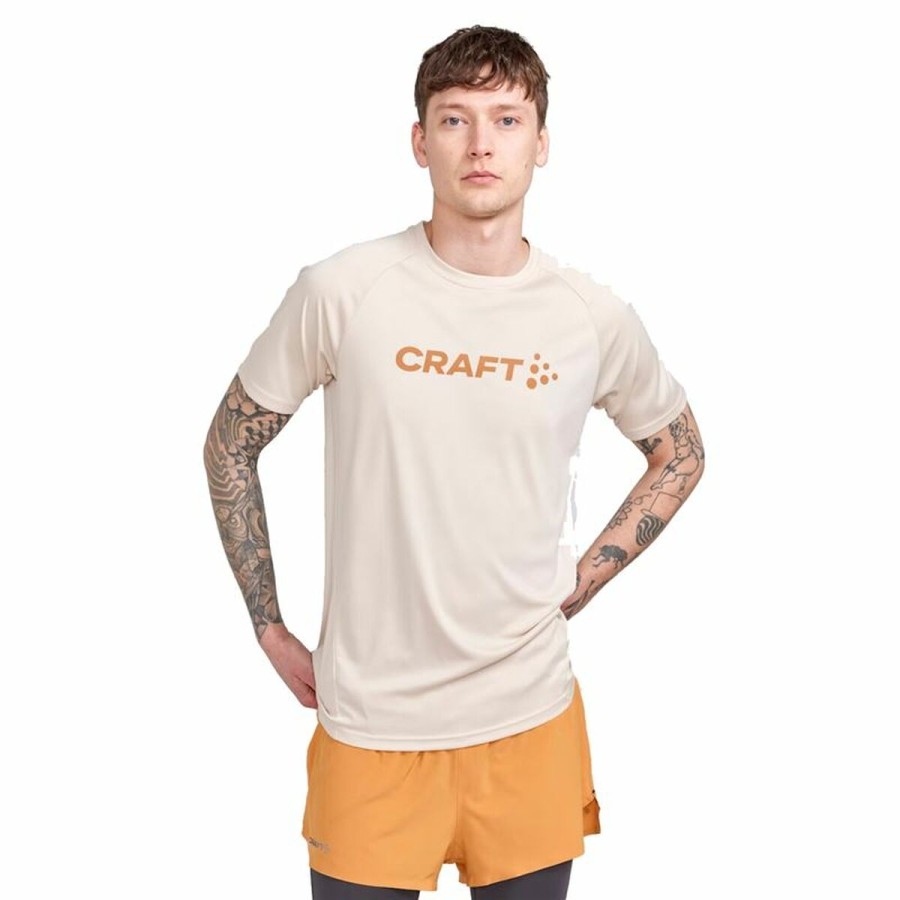 T-shirt med kortärm Craft Core Essence Logo Beige