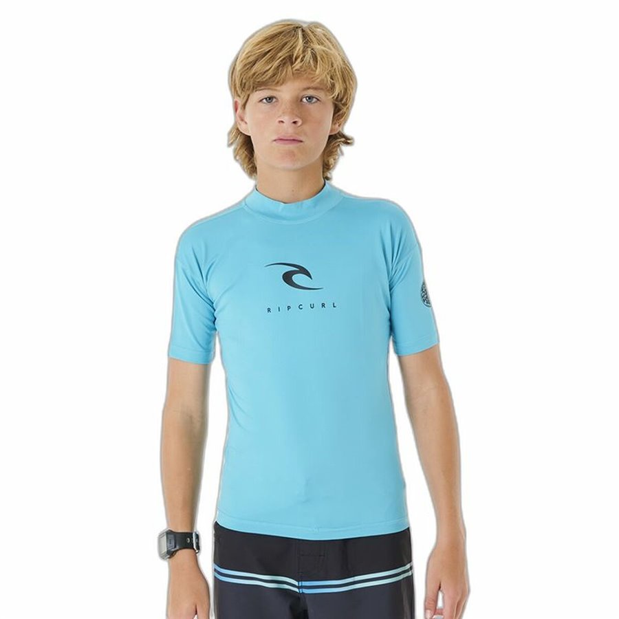 Rip Curl 短袖 T-Shirt Kids Corps L/S Rash Vest Blue Lykra Surfing