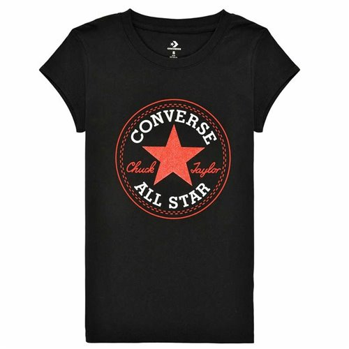 Barn T-shirt med kortärm Converse Timeless  Svart