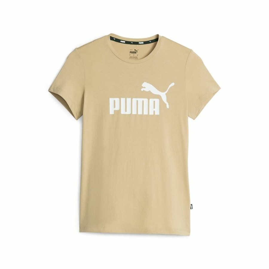 Puma 米色 Ess 徽标女式短袖 T 恤