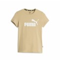 Puma 米色 Ess 徽标女式短袖 T 恤