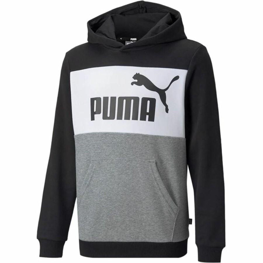 Puma 连帽运动衫 男式基本款拼色黑色