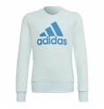 Adidas 无帽运动衫，女孩基本款，淡蓝色