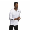 T-shirt med kortärm Herr Adidas Techfit Fitted 3 Bandas Vit