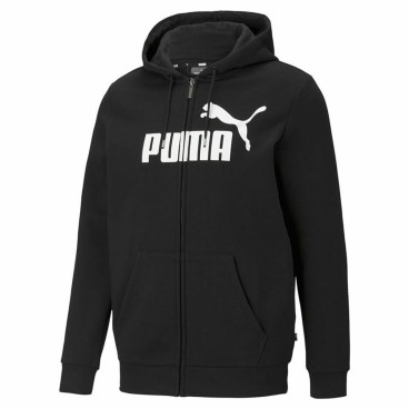 Puma 黑色大徽标男士连帽运动衫