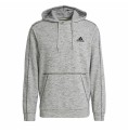 Adidas 连帽运动衫 男士 Essentials Mélange 浅灰色刺绣图案