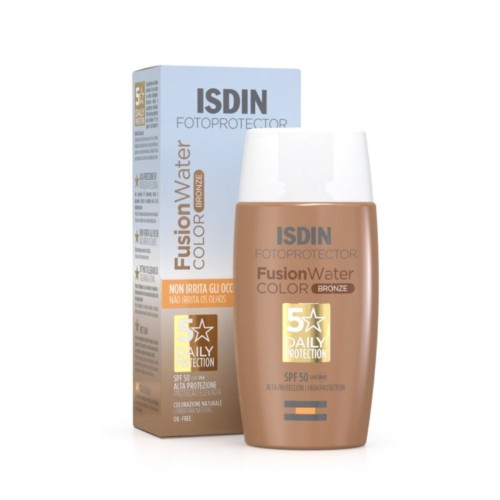 Solskydd med färg Isdin Fusion Water Spf 50 Dark 50 ml