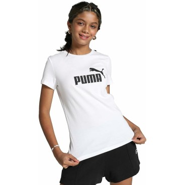 Barn T-shirt med kortärm Puma 587029 Vit