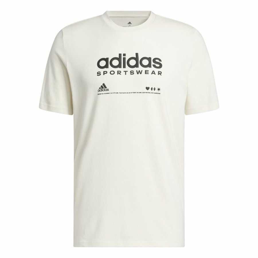 T-shirt med kortärm Herr Adidas Lounge Vit