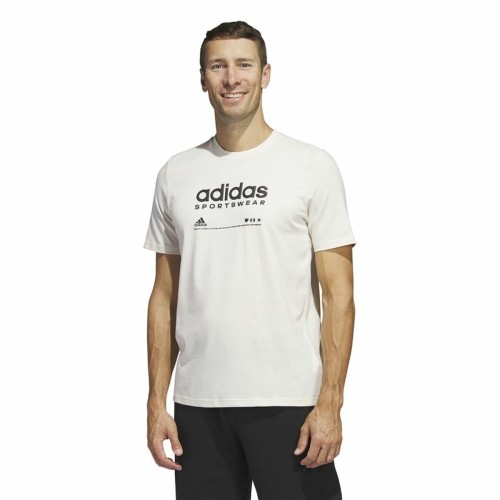 T-shirt med kortärm Herr Adidas Lounge Vit