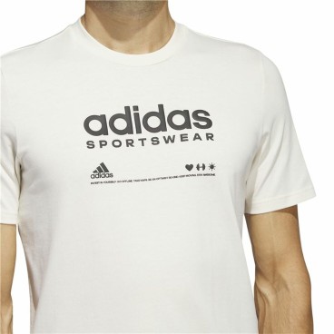 T-shirt med kortärm Herr Adidas Lounge Vit