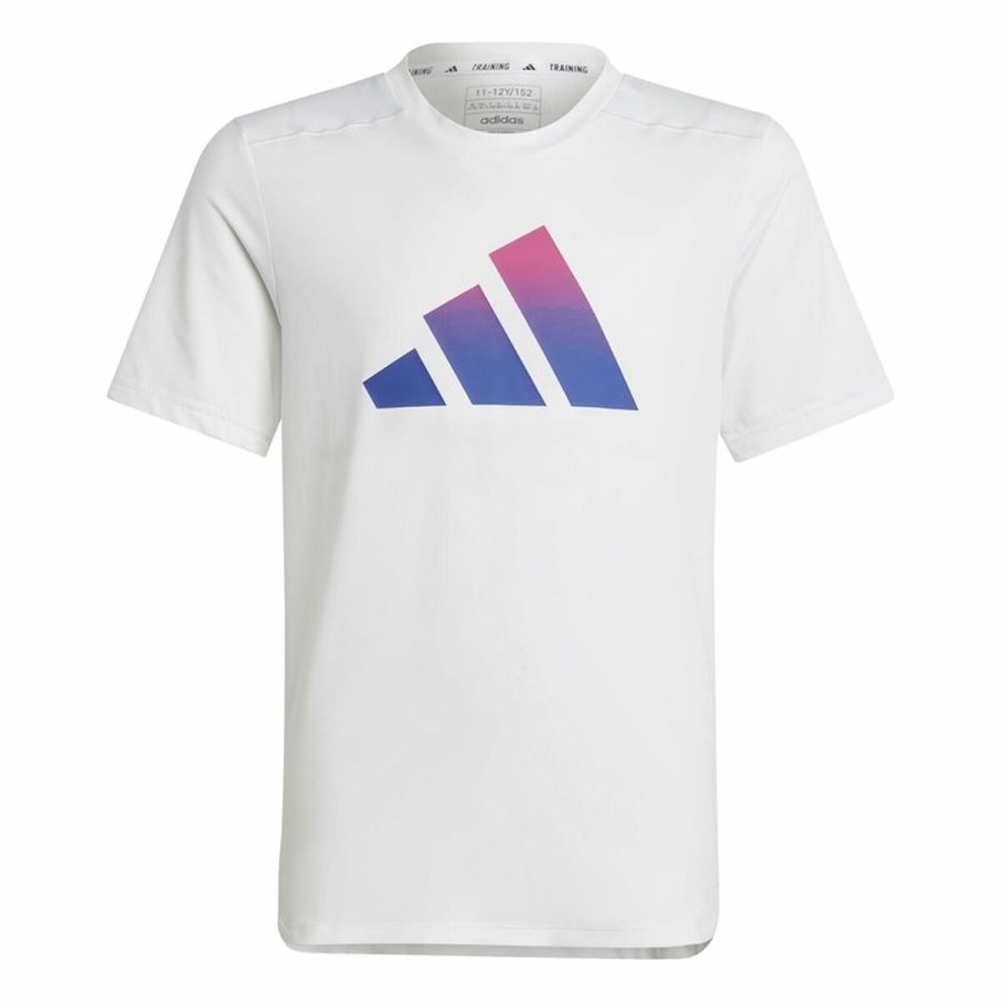 Barn T-shirt med kortärm Adidas Train Icons Vit