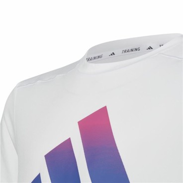 Barn T-shirt med kortärm Adidas Train Icons Vit