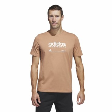 T-shirt med kortärm Herr Adidas Lounge Brun