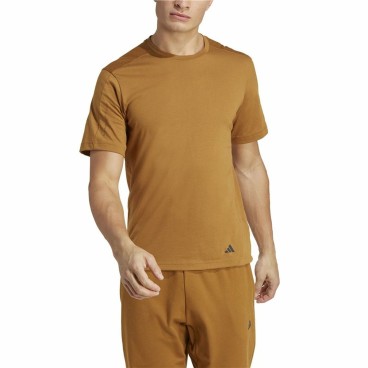 T-shirt med kortärm Herr Adidas Yoga Base Brun