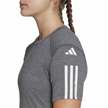 T-shirt med kortärm Dam Adidas 3 stripes Essentials Ljusgrå