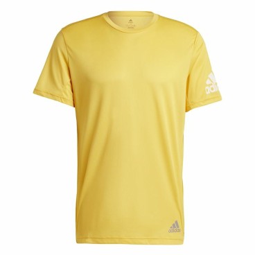 T-shirt med kortärm Herr Adidas Run It Gul