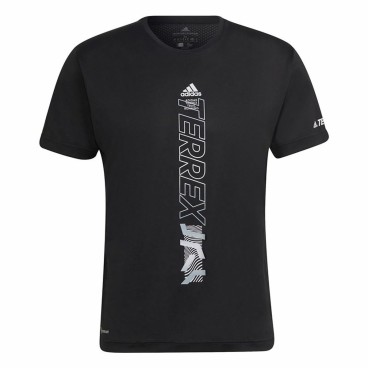 T-shirt med kortärm Herr Adidas Agravic Svart