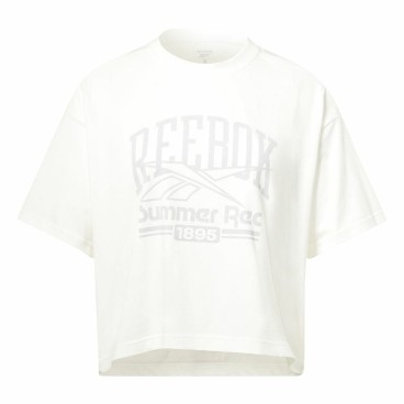 T-shirt med kortärm Dam Reebok Graphic Logo Vit