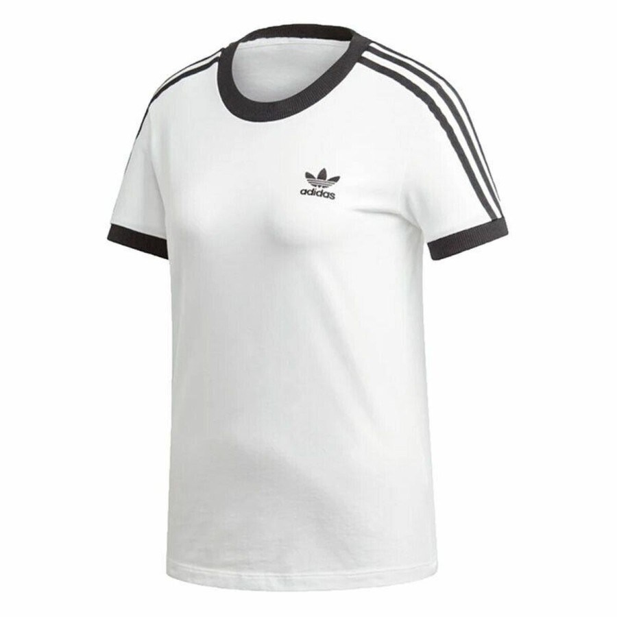 T-shirt med kortärm Dam Adidas 3 stripes Vit