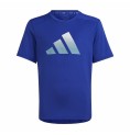 Barn T-shirt med kortärm Adidas Icons Aeroready Blå