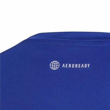 Barn T-shirt med kortärm Adidas Icons Aeroready Blå