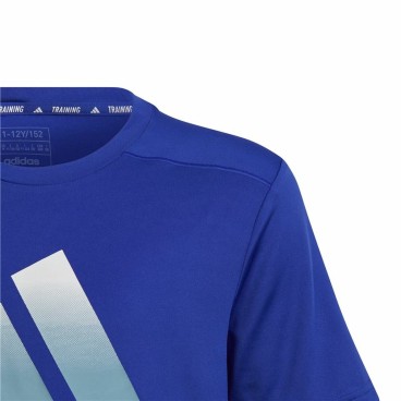 Barn T-shirt med kortärm Adidas Icons Aeroready Blå