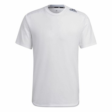 T-shirt med kortärm Herr Adidas D4T Vit