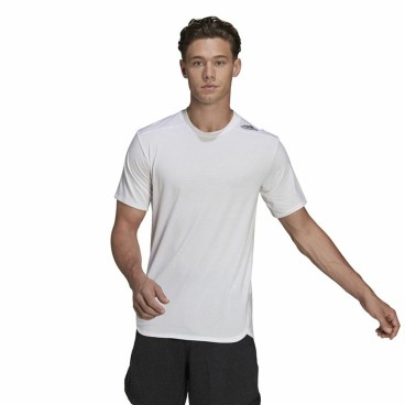 T-shirt med kortärm Herr Adidas D4T Vit