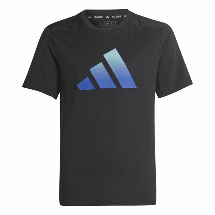 Barn T-shirt med kortärm Adidas Icons Svart