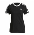 T-shirt med kortärm Dam Adidas 3 stripes Svart