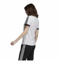 T-shirt med kortärm Dam Adidas 3 stripes Vit