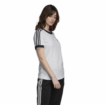 T-shirt med kortärm Dam Adidas 3 stripes Vit