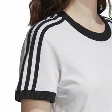 T-shirt med kortärm Dam Adidas 3 stripes Vit