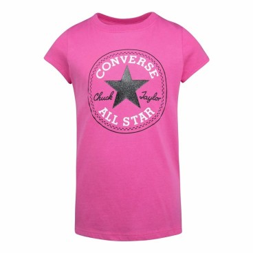 Barn T-shirt med kortärm Converse Timeless Chuck Patch Fuchsia