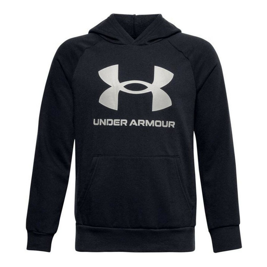 Tröja med huva Unisex Under Armour Fleece Rival Big Logo Svart