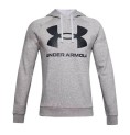 Under Armour 浅灰色 Rival 大徽标男士连帽运动衫