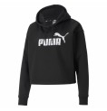 Tröja med huva Dam Puma Essentials Cropped Logo Svart