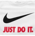 Barn T-shirt med kortärm Nike Swoosh Just Do It Vit