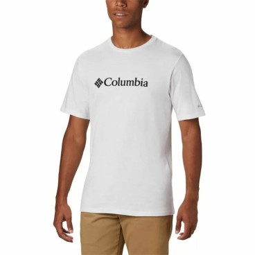 T-shirt med kortärm Herr Columbia  Basic Logo Vit Män