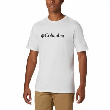 Sporttröja med ärmar Columbia Basic Logo Vit