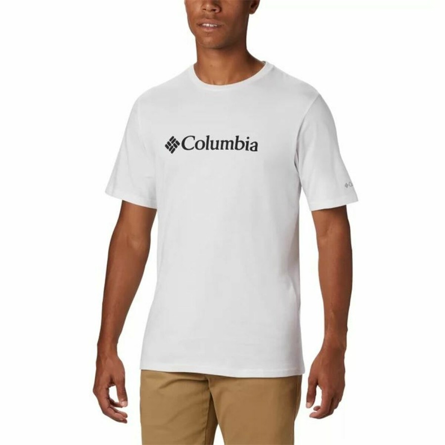 Sporttröja med ärmar Columbia Basic Logo Vit