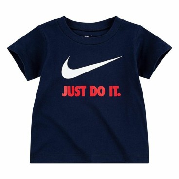 Barn T-shirt med kortärm Nike Swoosh Marinblå