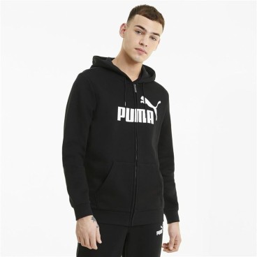 Tröja med huva Herr Puma Essentials Big Logo Svart